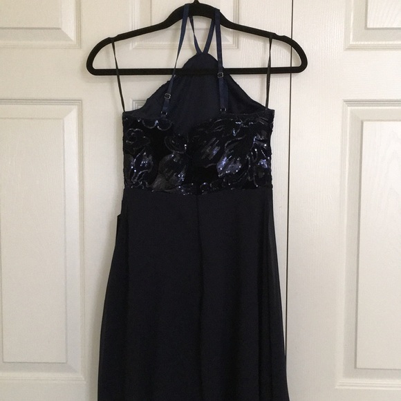 NWT Time of Love Navy Blue Sequin Skater Dress - Picture 3 of 3